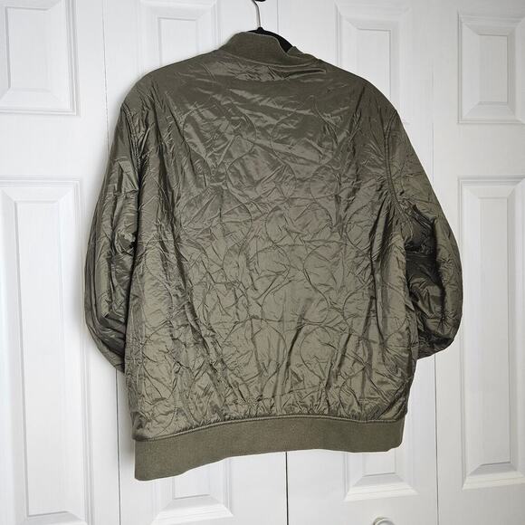 American Eagle Olive Green Men's Reversible Quilted Bomber Jacket Large - Picture 2 of 8